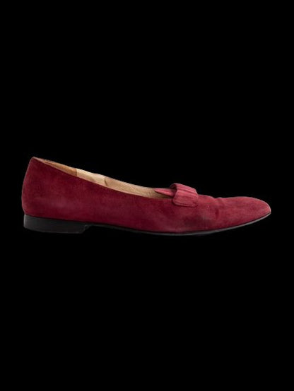 Good Ralph Lauren Red Suede Loafers Size 36 with Strap Detail
