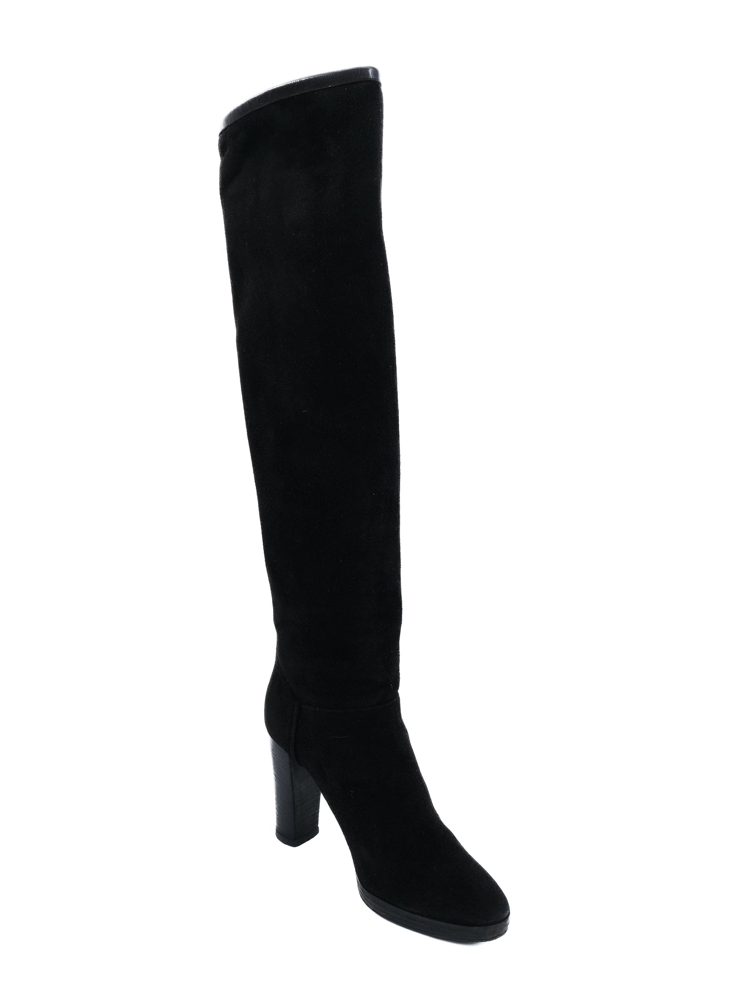 Excellent Loro Piana Black Genuine Suede Knee-High Boots Women