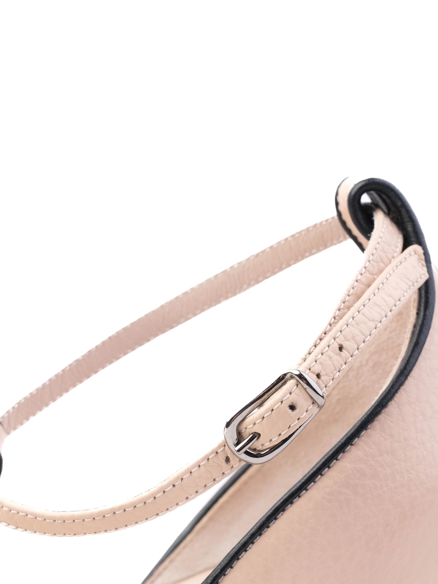 Escada White Leather High-Heeled Shoes with Ankle Strap