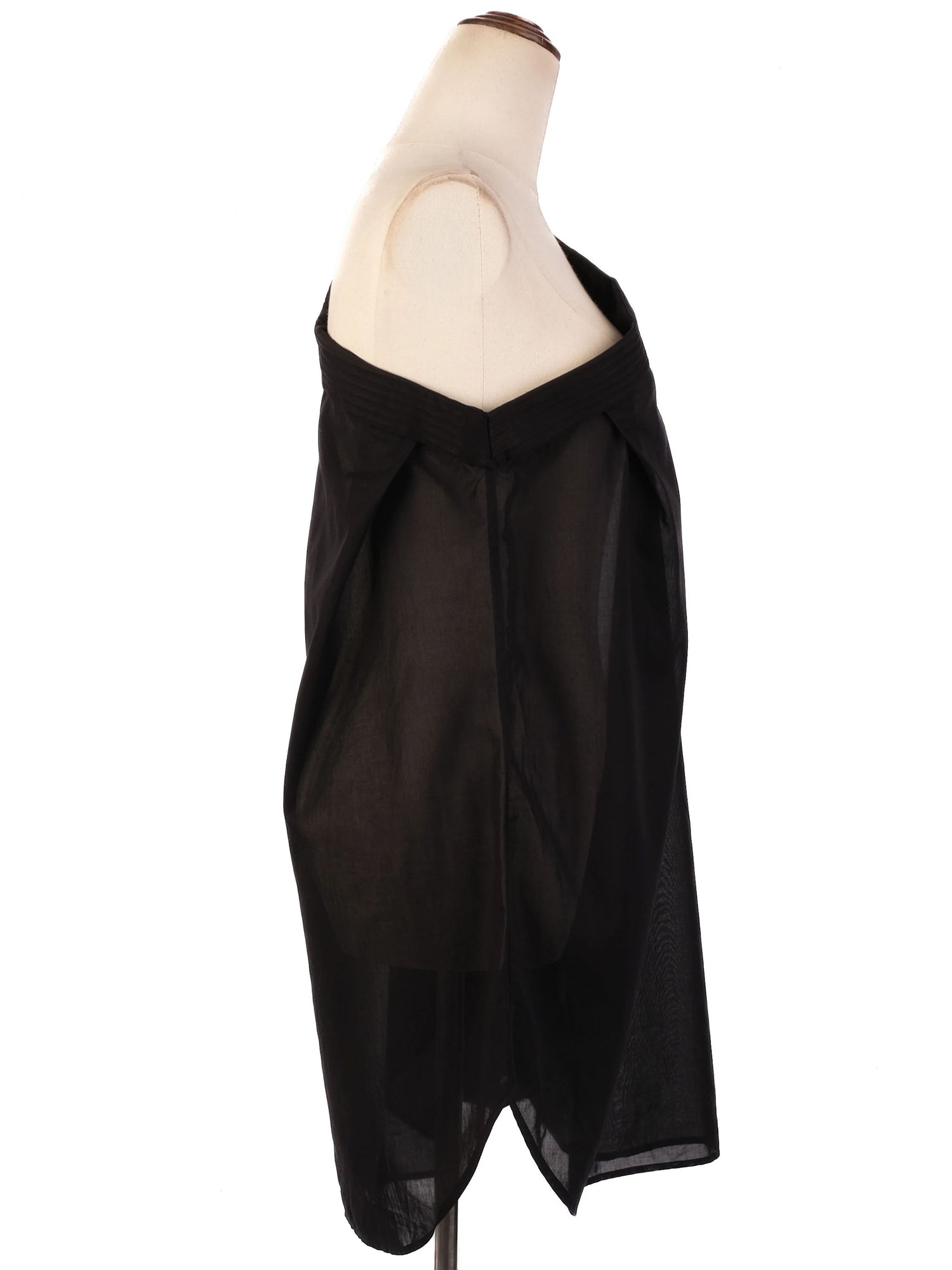 Excellent Haider Ackermann Black Sheer One-Shoulder Top Size M