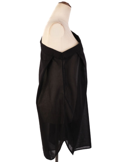 Excellent Haider Ackermann Black Sheer One-Shoulder Top Size M