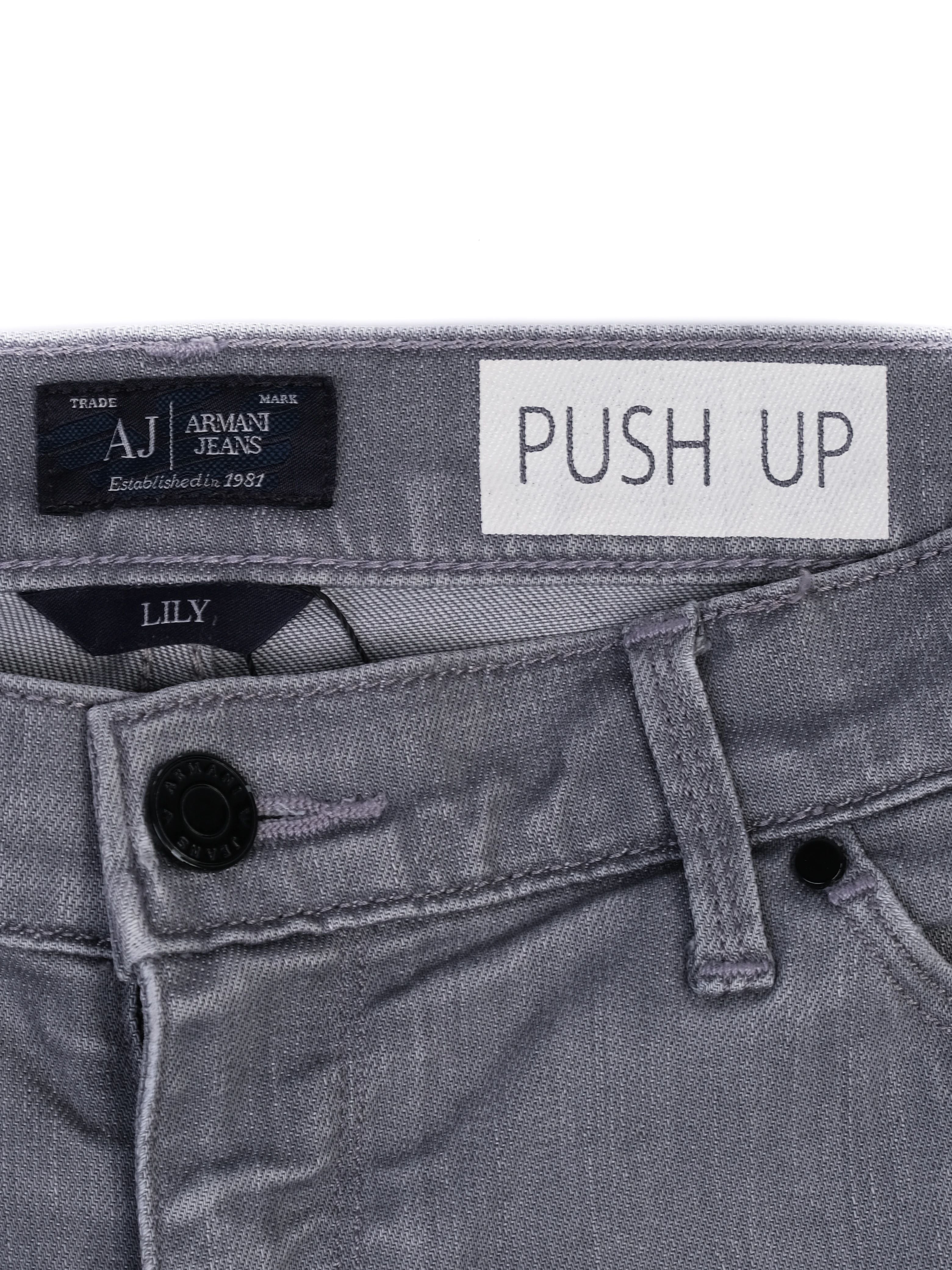 Excellent Armani Jeans Gray Polyester Push Up Size M Women