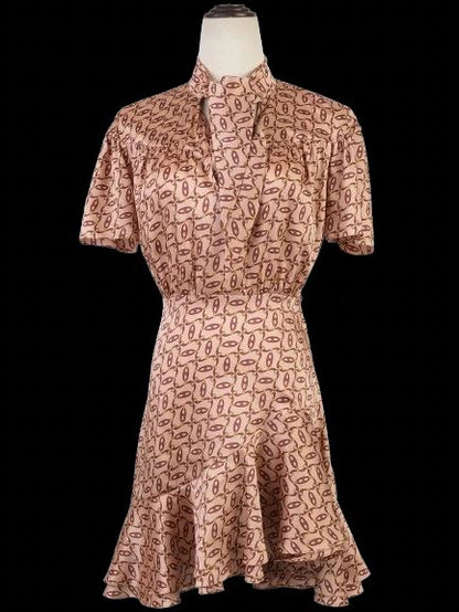 Excellent Sandro XS Dress Combined Abstract Pattern Polyester