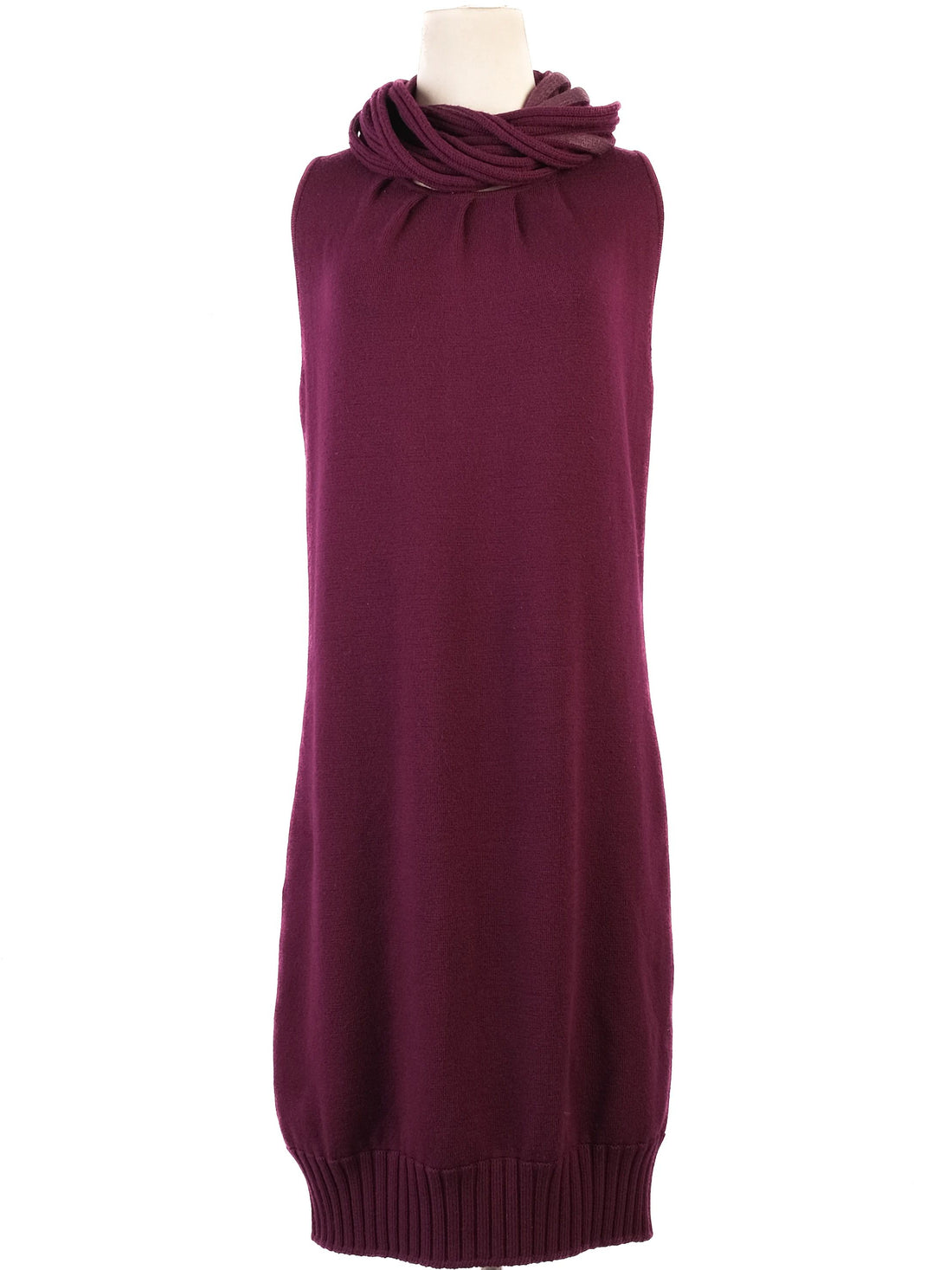 Excellent Iceberg Red Wool Sleeveless Cowl Neck Dress Size XS