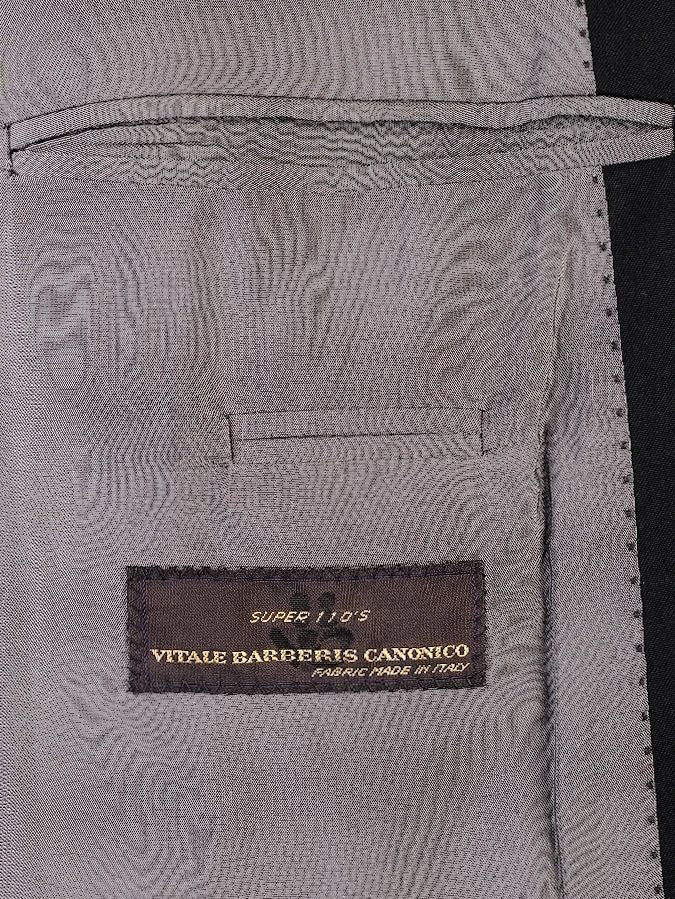 Good Vitale Barberis Canonico Black Cashmere Wool Suit Jacket Size L