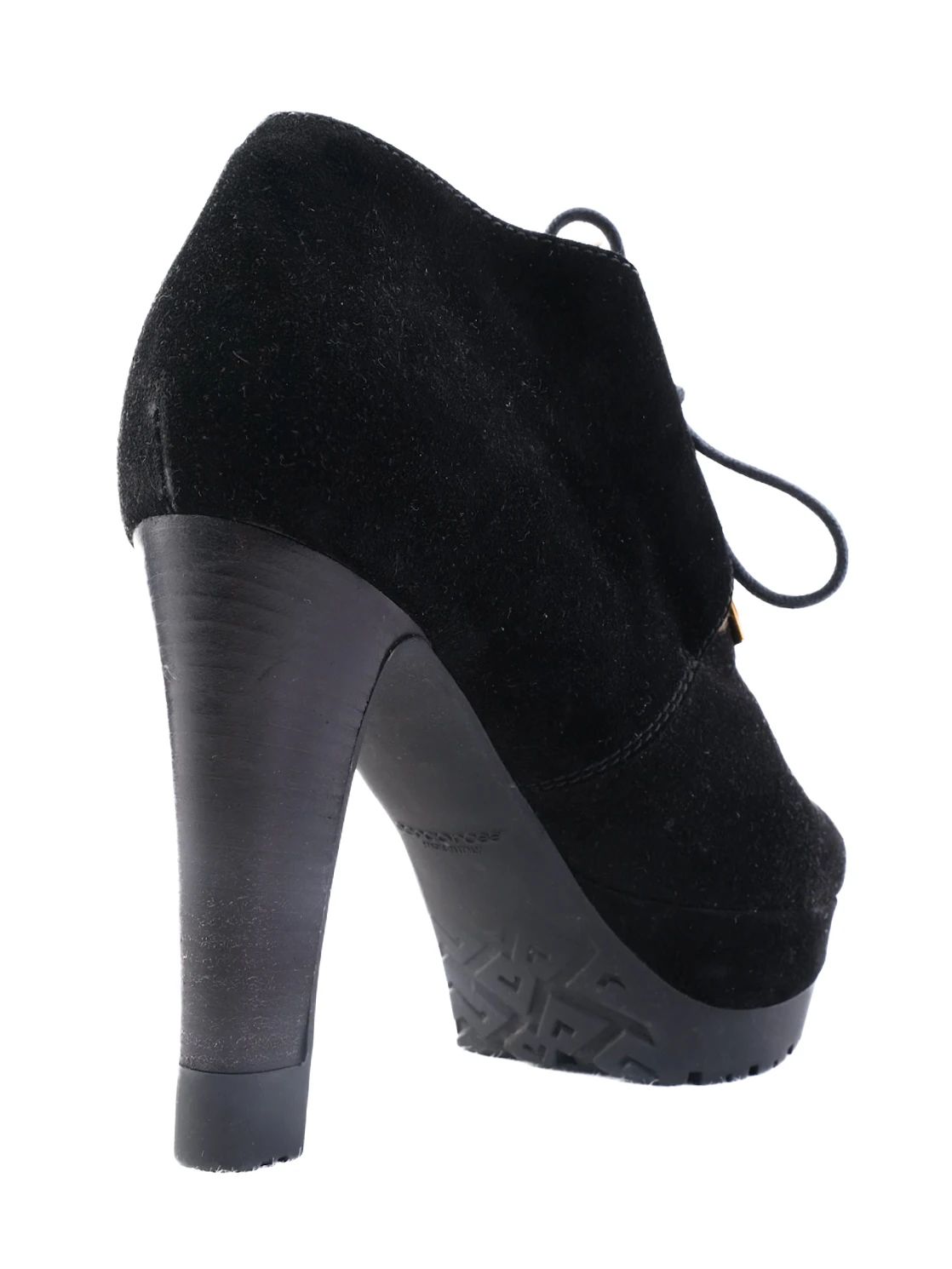 Sergio Rossi Black Genuine Suede High-Heeled Ankle Boots Size 35.5, 37.5