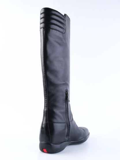 Excellent Prada Black Leather Knee-High Boots Size 38.5