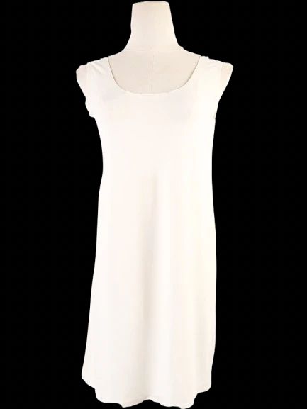 Excellent Max Mara White Viscose Sleeveless Dress Size S