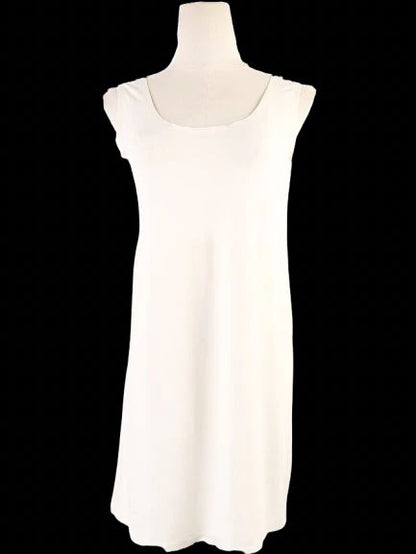 Excellent Max Mara White Viscose Sleeveless Dress Size S