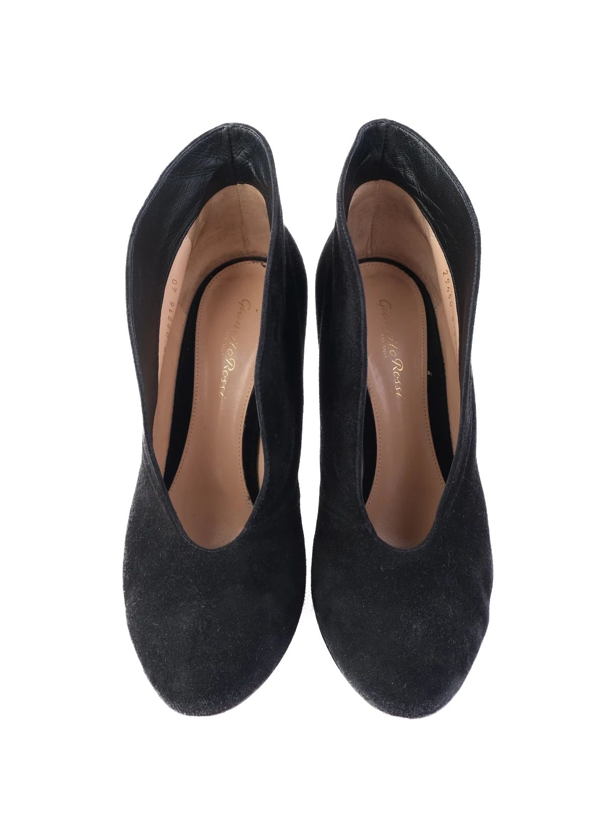 Excellent Gianvito Rossi Black Suede Stiletto High Heels Size 40