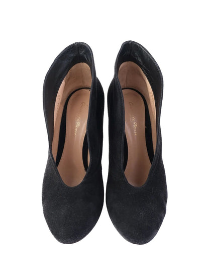 Excellent Gianvito Rossi Black Suede Stiletto High Heels Size 40