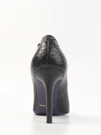 Excellent Laurel Black Leather High-Heeled Shoes Size 37