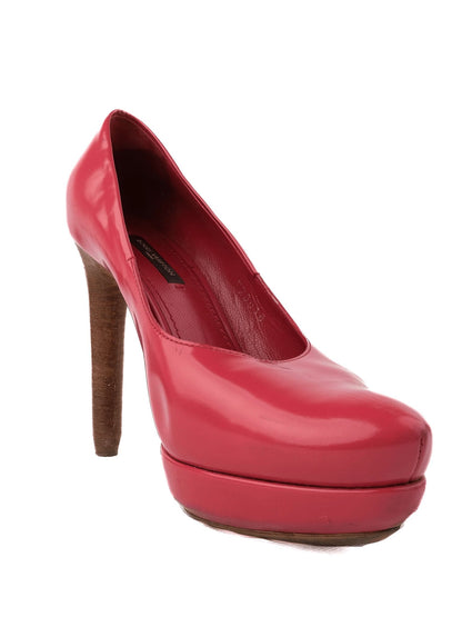 Excellent Louis Vuitton Red Leather High-Heeled Shoes Size 37