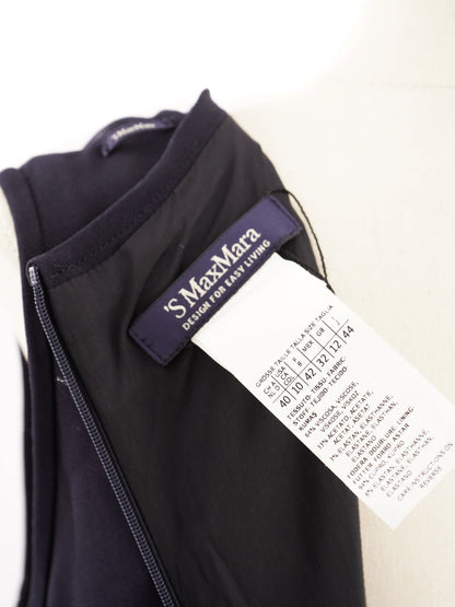 Max Mara Excellent Blue Sleeveless Dress in Viscose