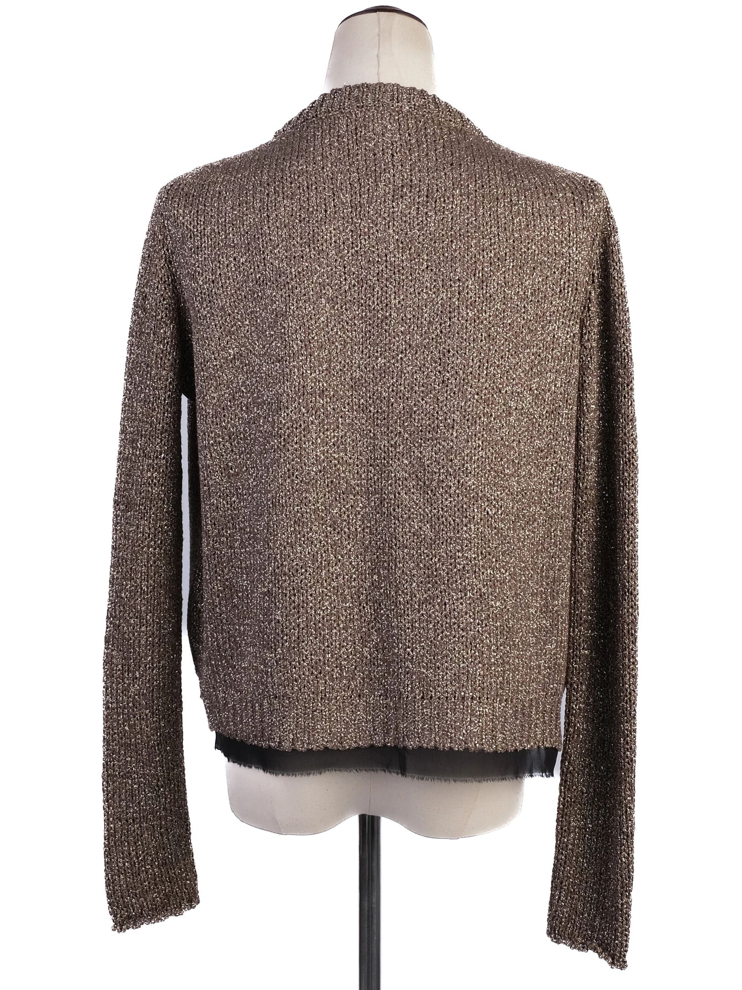 Excellent Nude Gray Viscose Knitted Jacket with Pockets Women&
