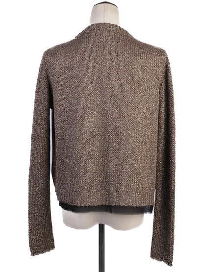 Excellent Nude Gray Viscose Knitted Jacket with Pockets Women&