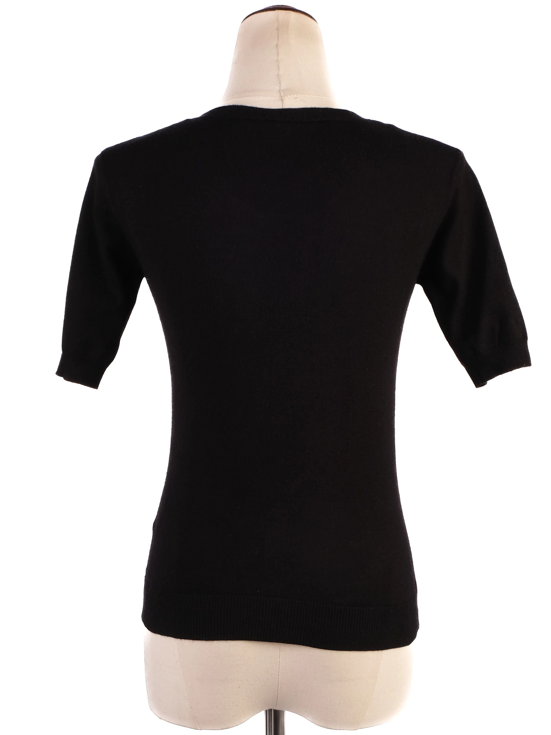 Elisabetta Franchi Black Knit Top Size S Excellent Condition