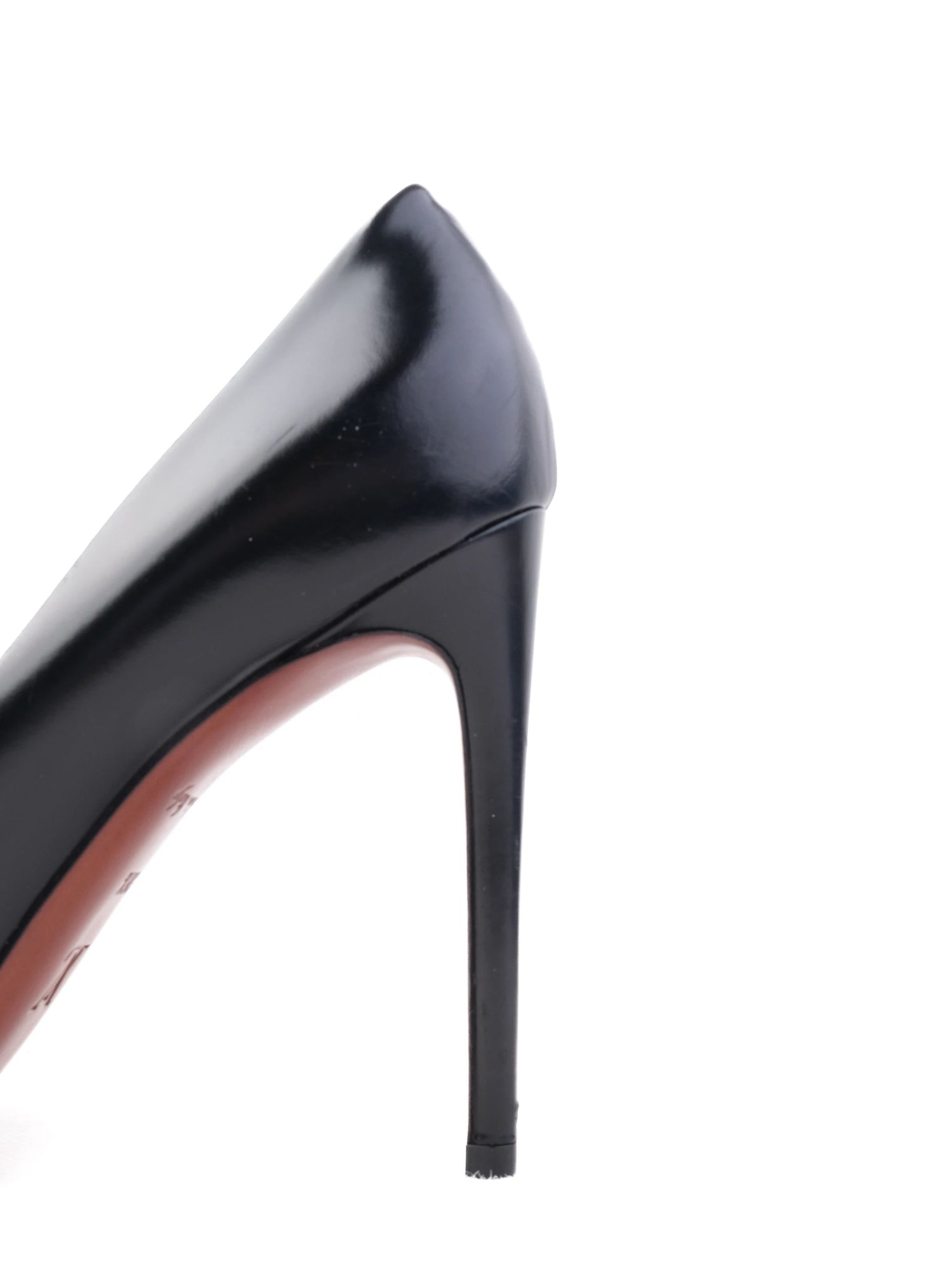 Excellent Louis Vuitton Black High-Heeled Shoes Size 38.5 Leather