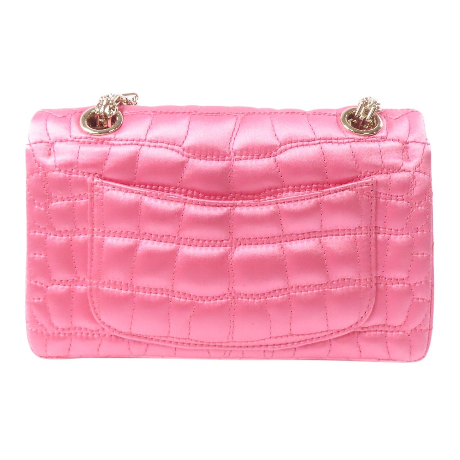 Chanel Classic Double Flap 20 Shoulder Baga Satin Pink