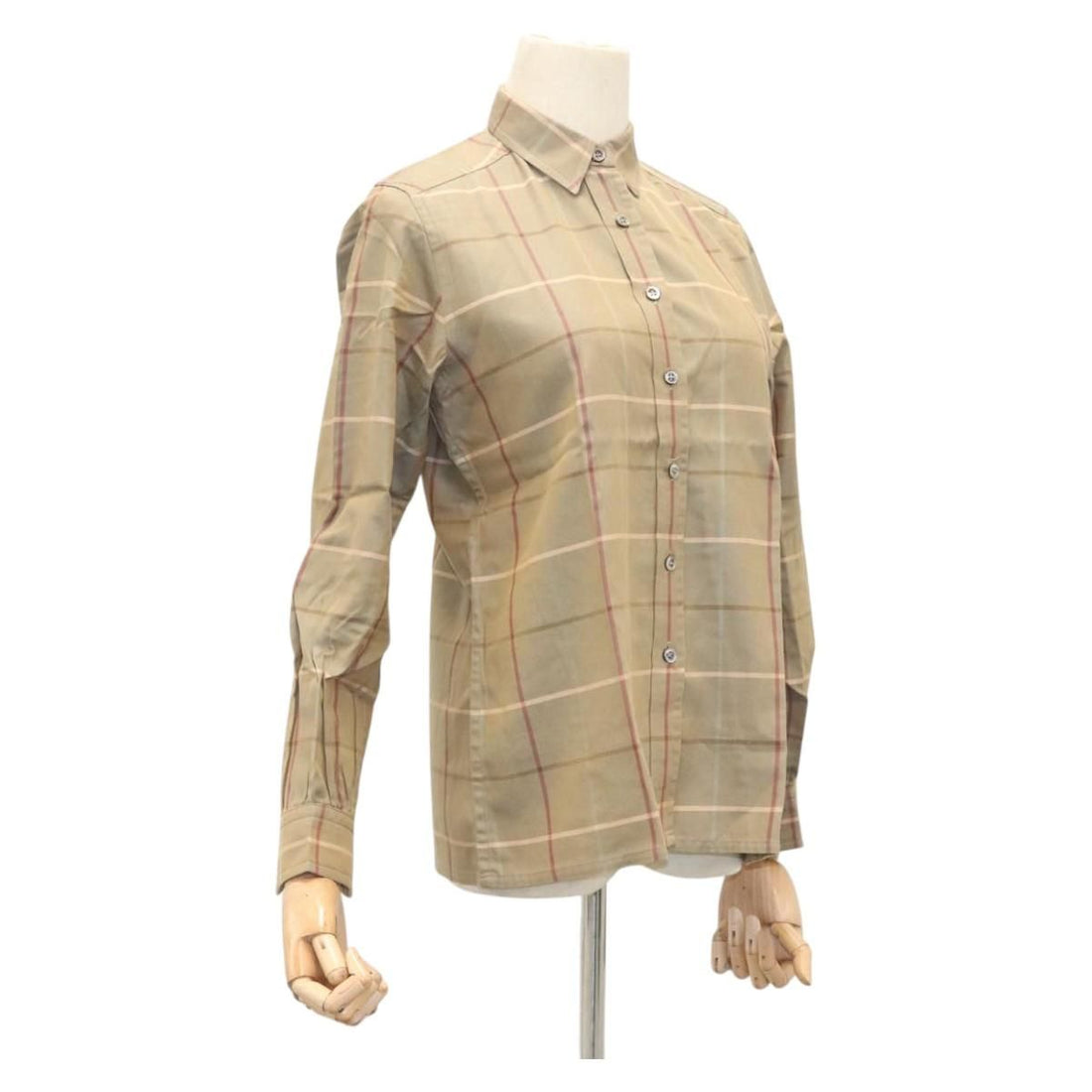 Burberrys Nova Check Shirt Cotton Beige Auth