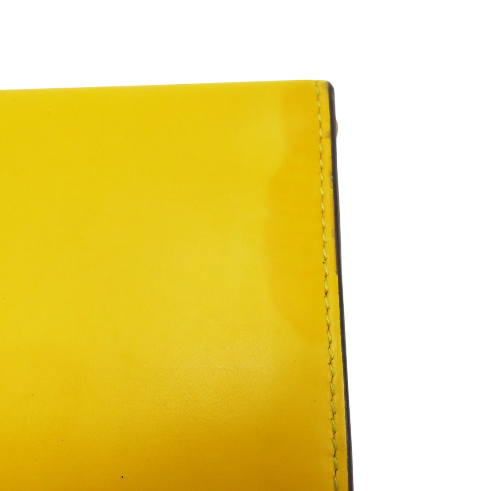 Fendi Logo Long Wallet Calfskin Yellow