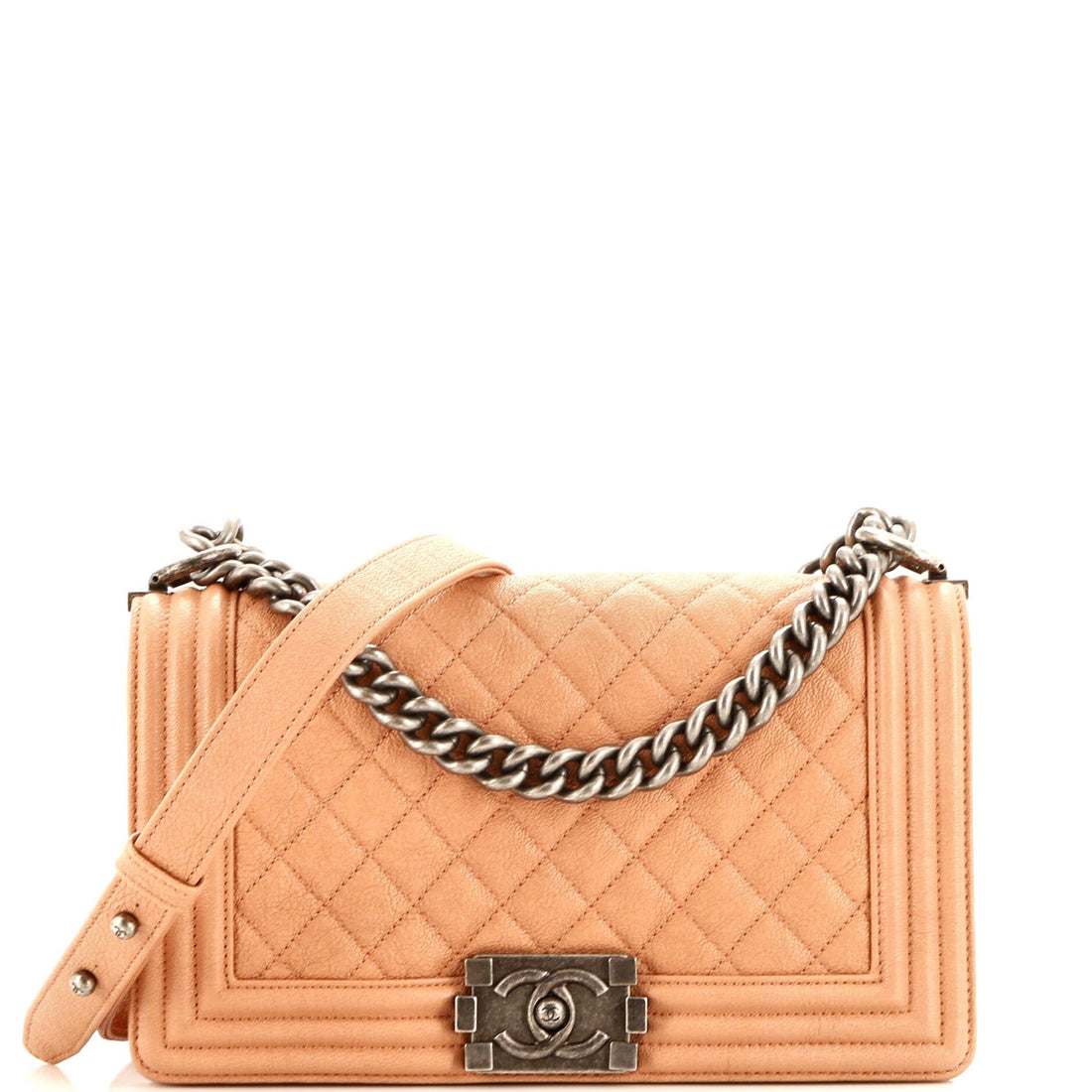 Chanel Boy Flap Bag Quilted Caviar Old Medium