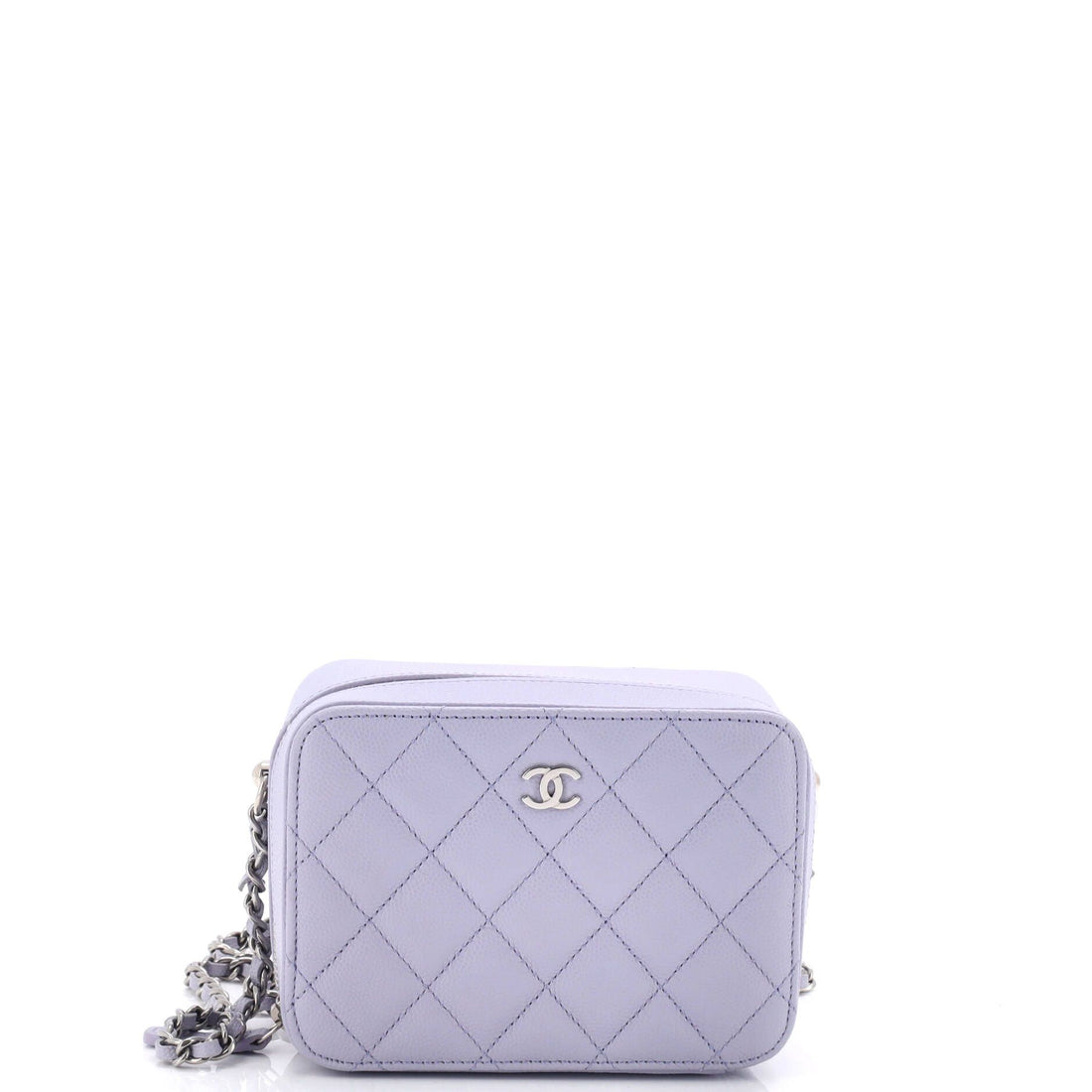 Chanel Square Cc Chain Camera Bag Quilted Caviar Mini