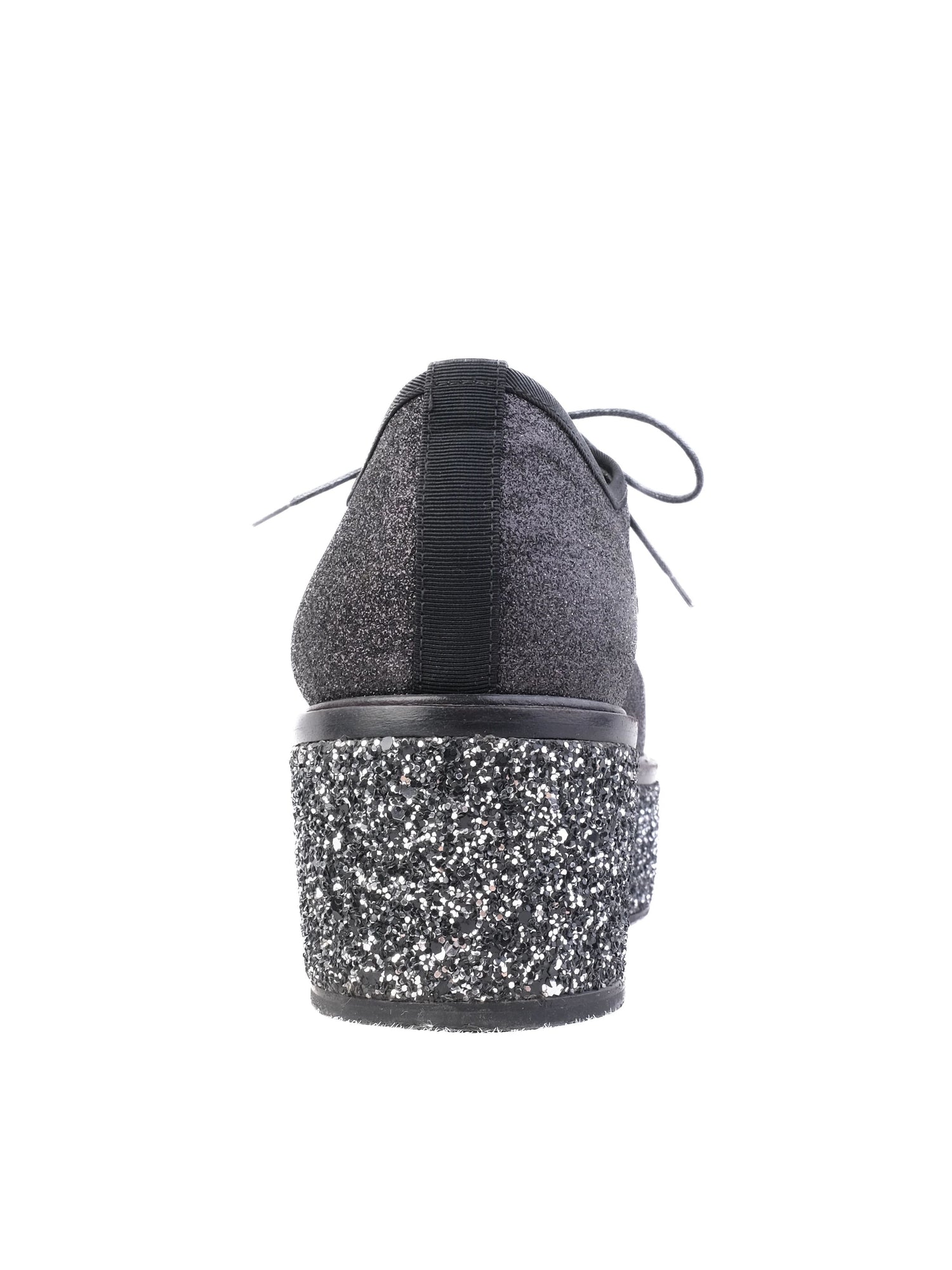 Excellent Sergio Rossi Black Fabric Shoes Size 38 with Glittery Platform