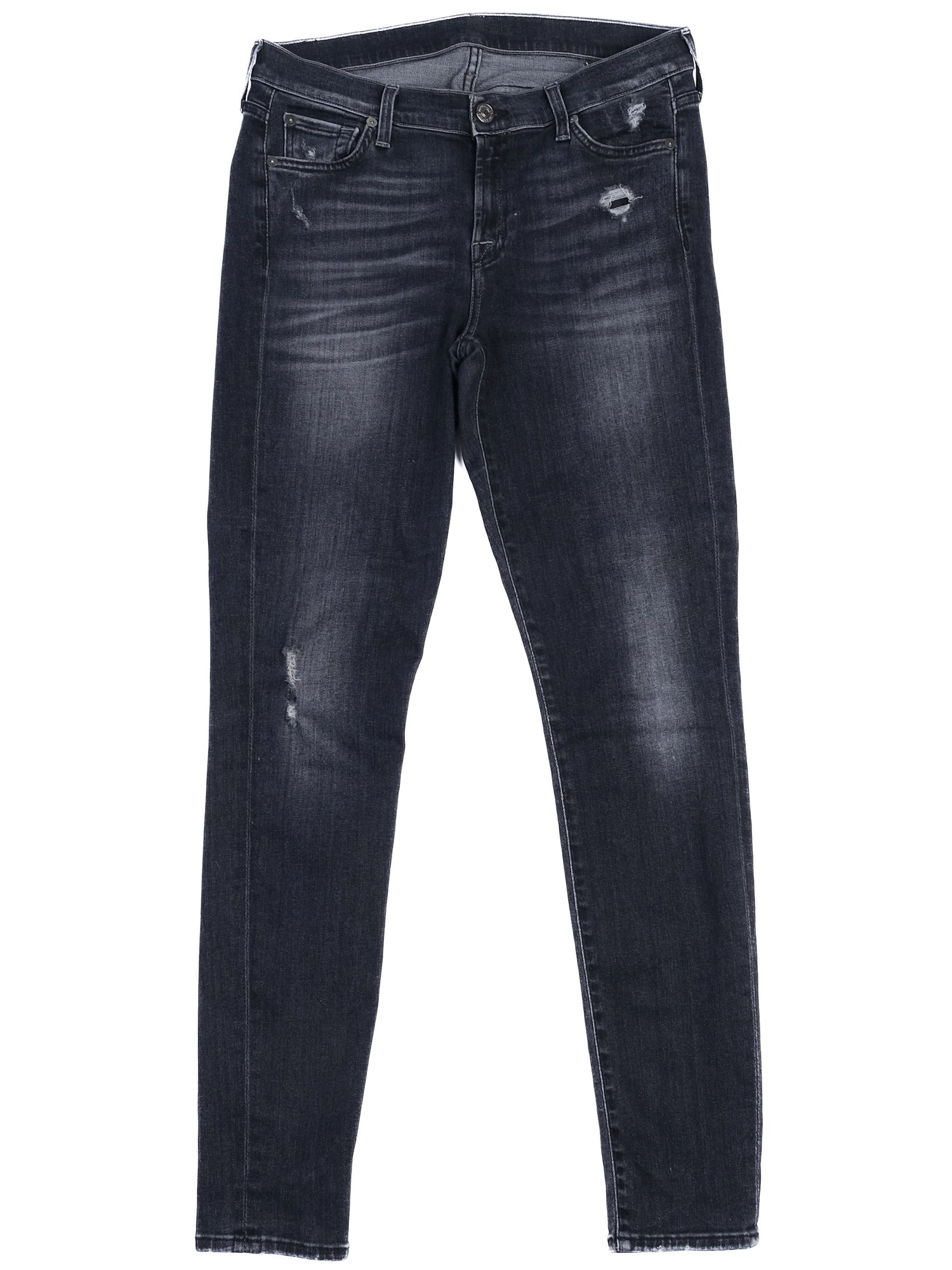 Excellent 7 For All Mankind Gray Skinny Jeans Size M