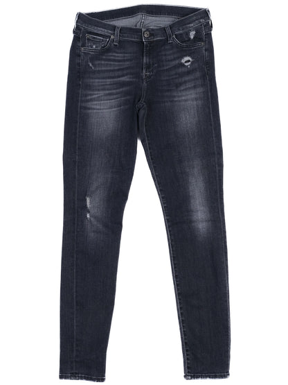 Excellent 7 For All Mankind Gray Skinny Jeans Size M