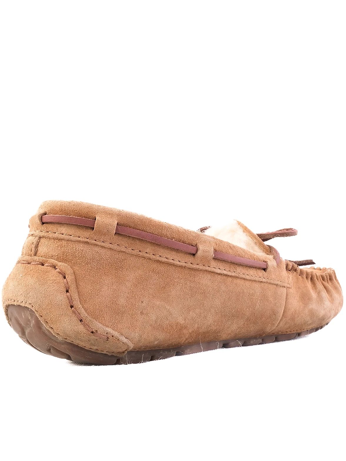 Excellent UGG Slippers Orange Leather Size 38 Moccasin Style