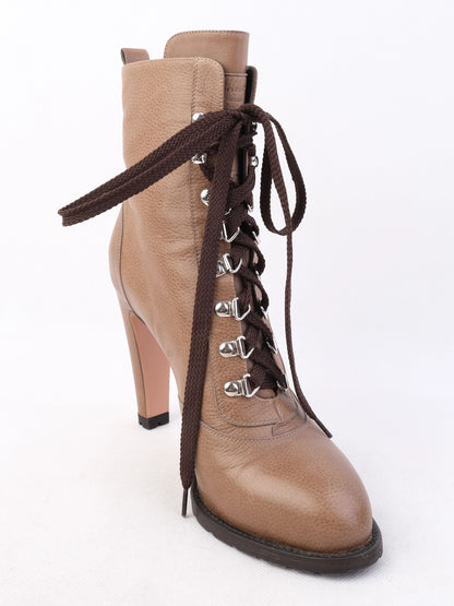 Excellent Gianvito Rossi Gray Leather Ankle Boots Size 38