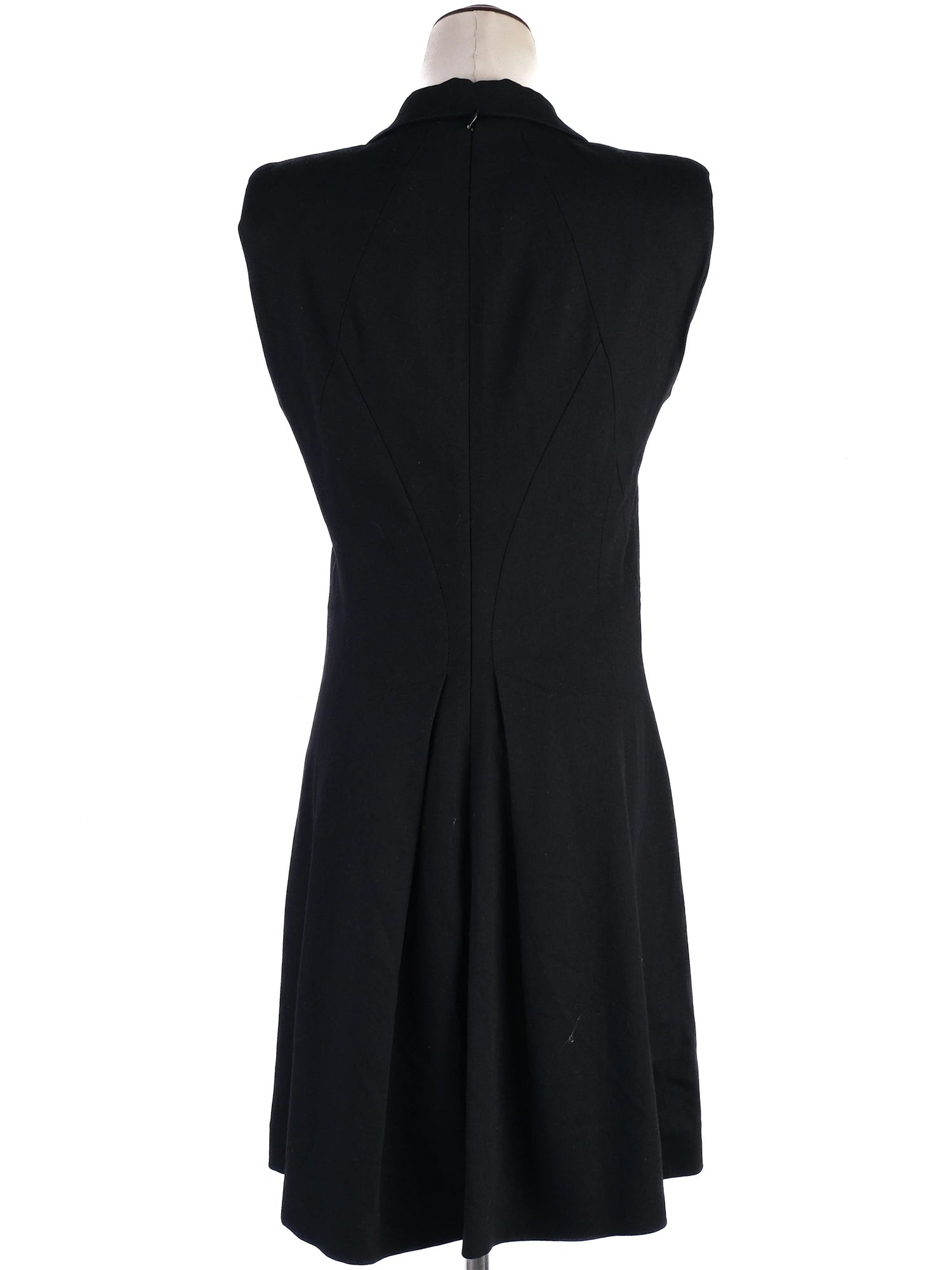 Excellent Alexander McQueen Black Wool Dress Size M Double-Breasted