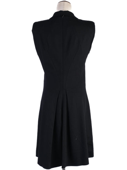 Excellent Alexander McQueen Black Wool Dress Size M Double-Breasted