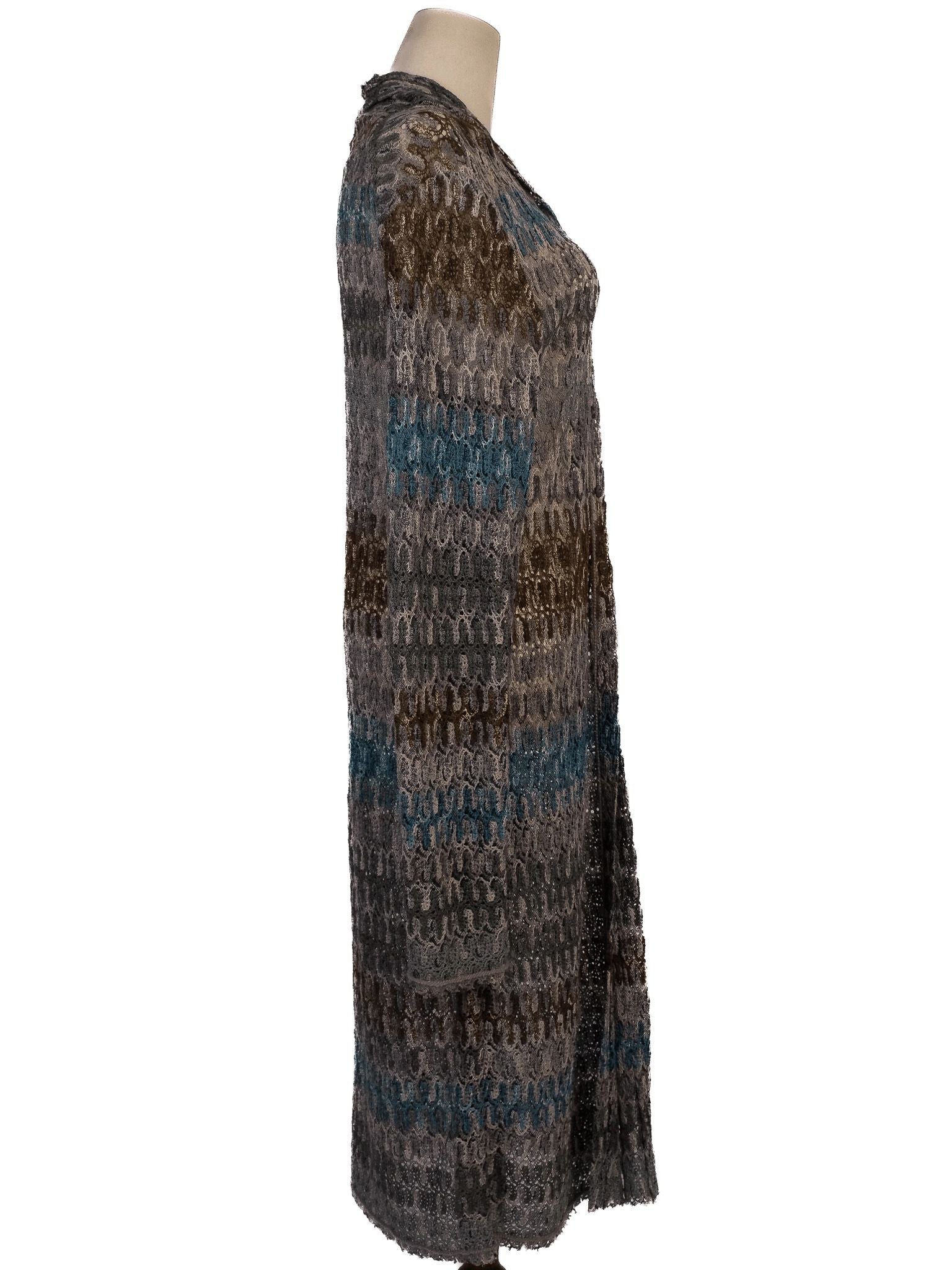 Average Missoni Blue Wool Long-Sleeve Cardigan Size M Made in Italy