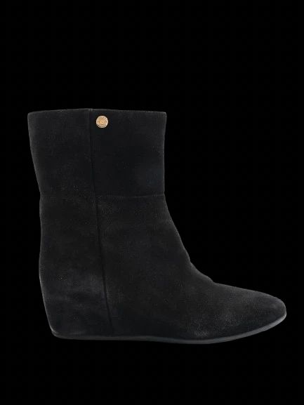 Jimmy Choo Black Leather Wedge Boots Size 39 Women Excellent Condition