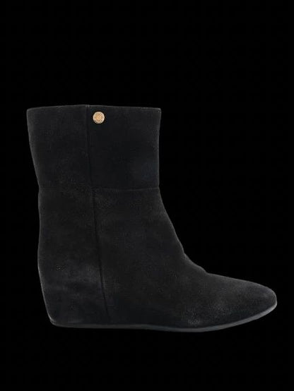 Jimmy Choo Black Leather Wedge Boots Size 39 Women Excellent Condition