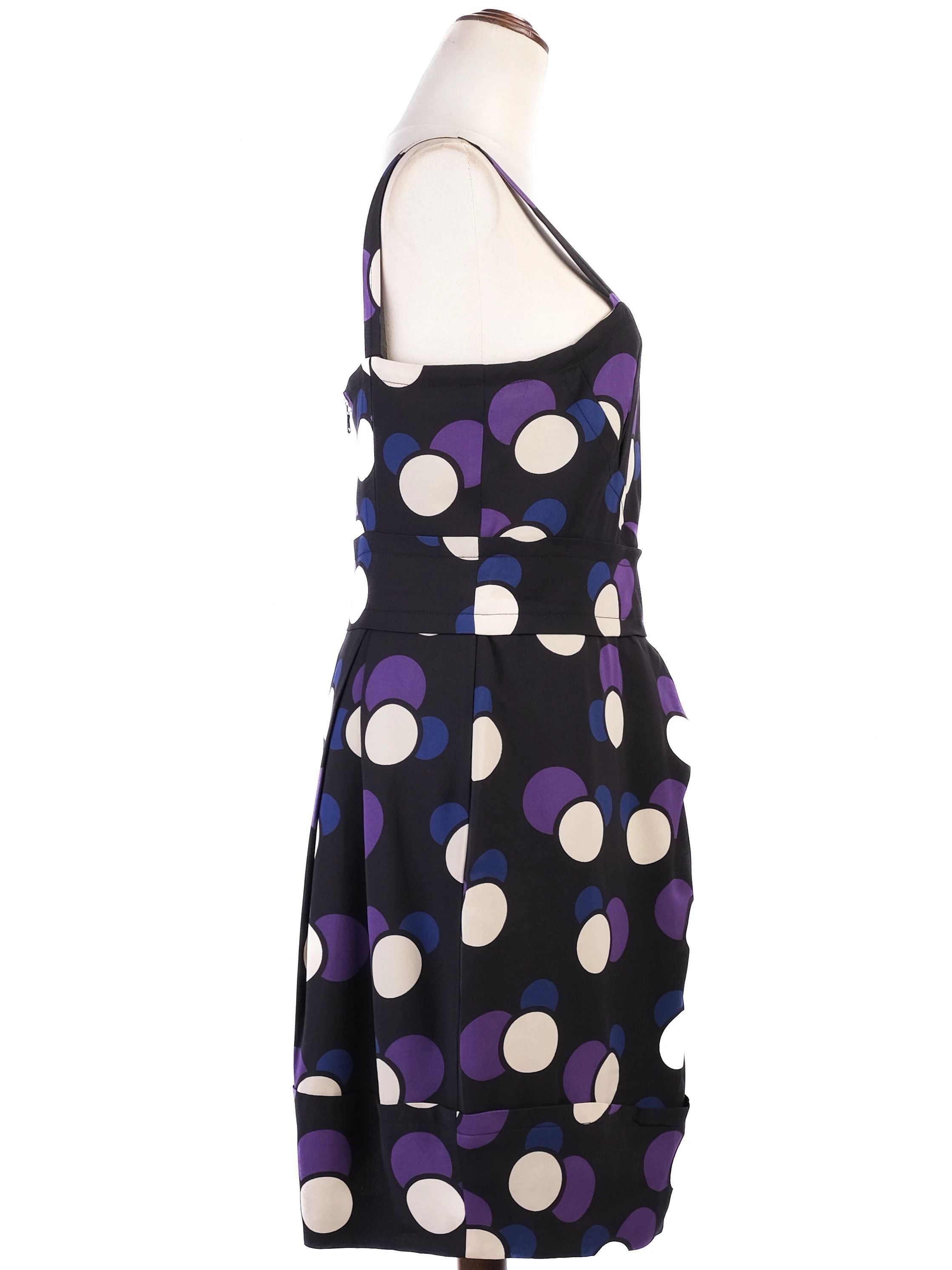 Excellent Marc Jacobs Silk Sleeveless Dress Size M Polka Dots