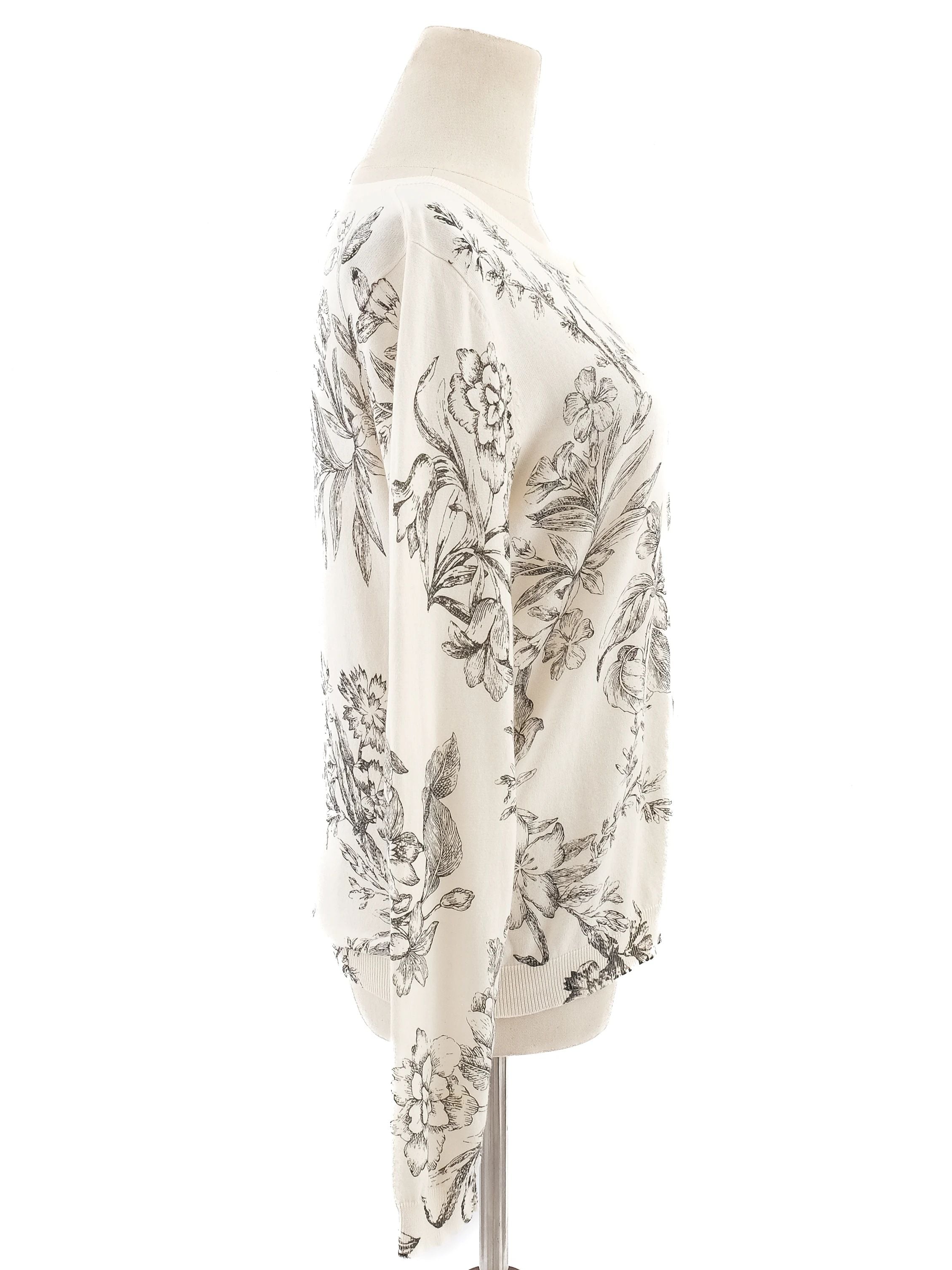 Excellent TWINSET White Floral Pattern Cardigan Size XS