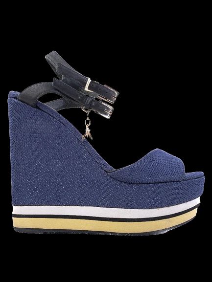 Perfect Patrizia Pepe Blue Woven Platform Wedge Sandals Size 35