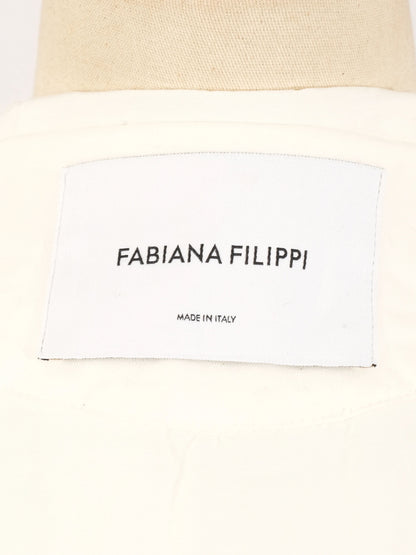 Excellent Fabiana Filippi White Hooded Jacket Size S Viscose