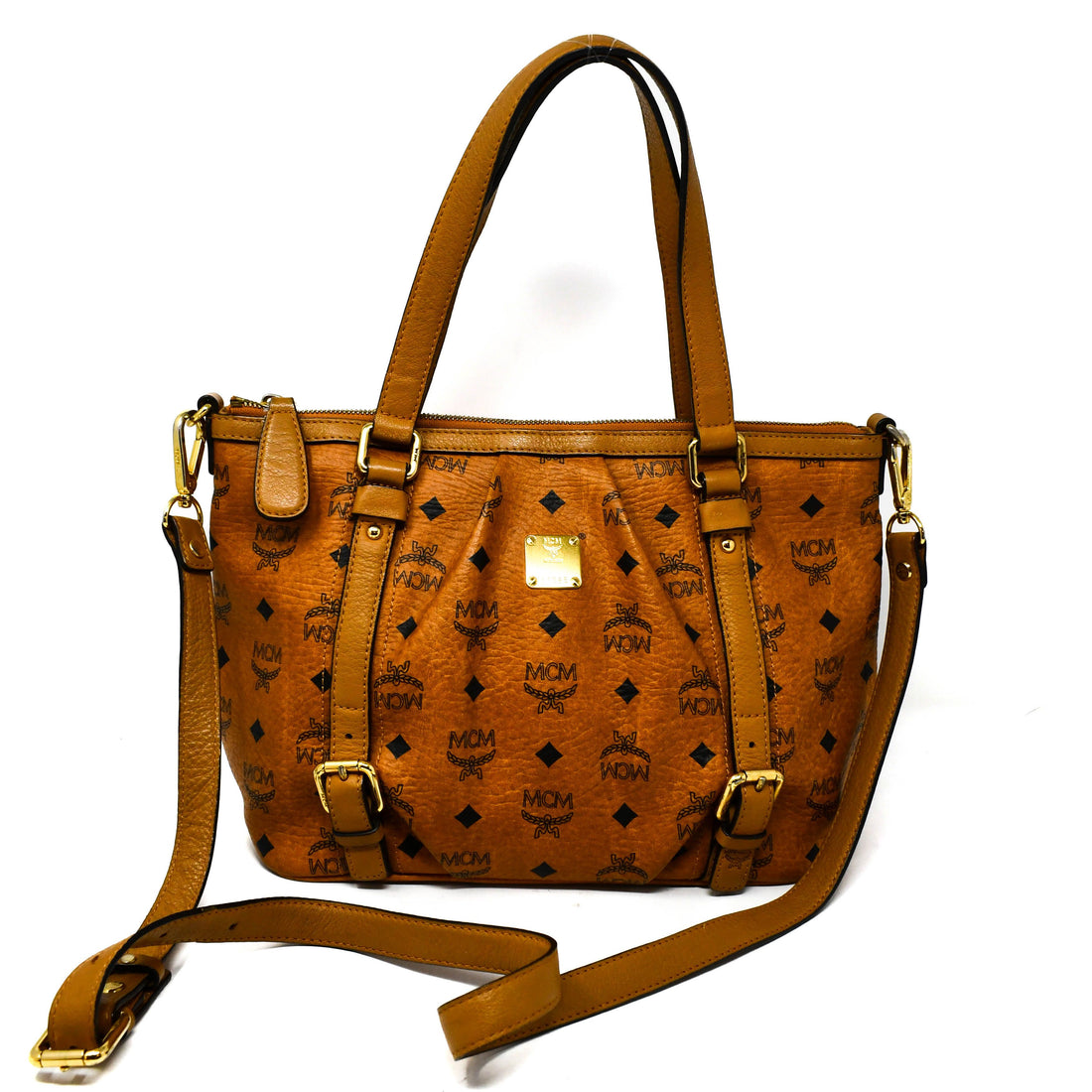 MCM Shoulder Bag Camel Cognac