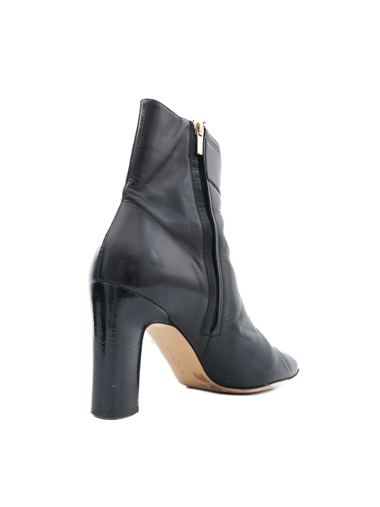 Excellent Salvatore Ferragamo Black Leather Ankle Boots Size 40