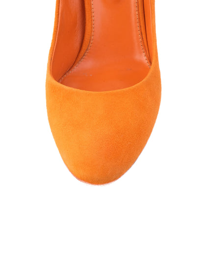 Excellent Sergio Rossi Orange Leather Stiletto Heels Size 39.5