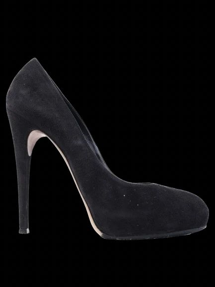 Excellent Gianvito Rossi Black Leather High Heels Size 38.5