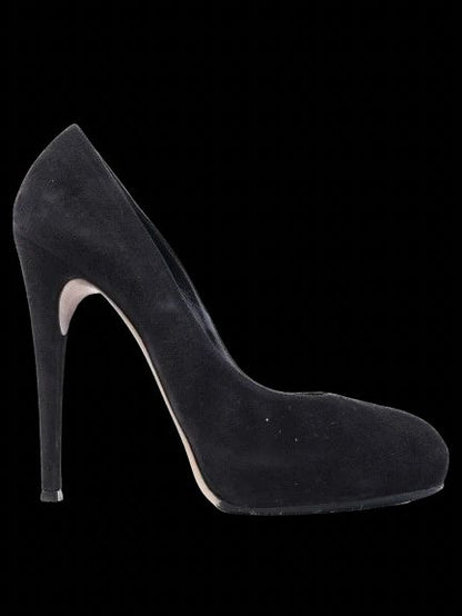 Excellent Gianvito Rossi Black Leather High Heels Size 38.5