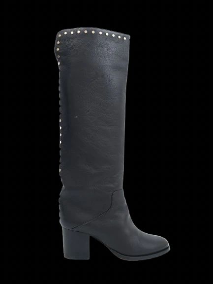 Excellent Jimmy Choo Black Leather Knee-High Boots Size 37