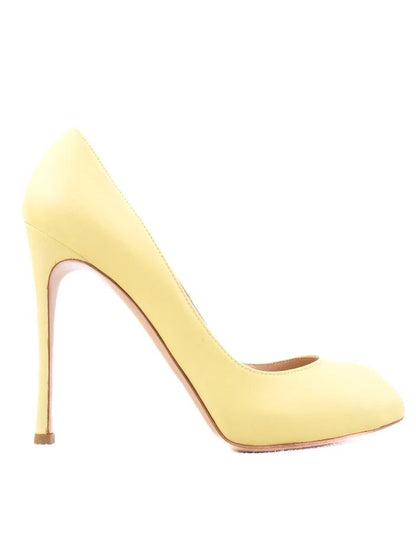 Excellent Gianvito Rossi Yellow Leather High-Heeled Shoes Size 39
