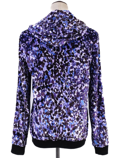 Excellent Roberto Cavalli Hooded Jacket Purple Black Size M