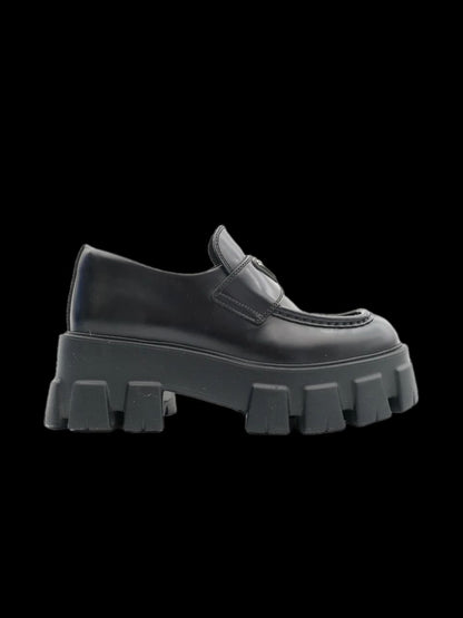 NEW Prada Chunky Black Loafers Leather Women&